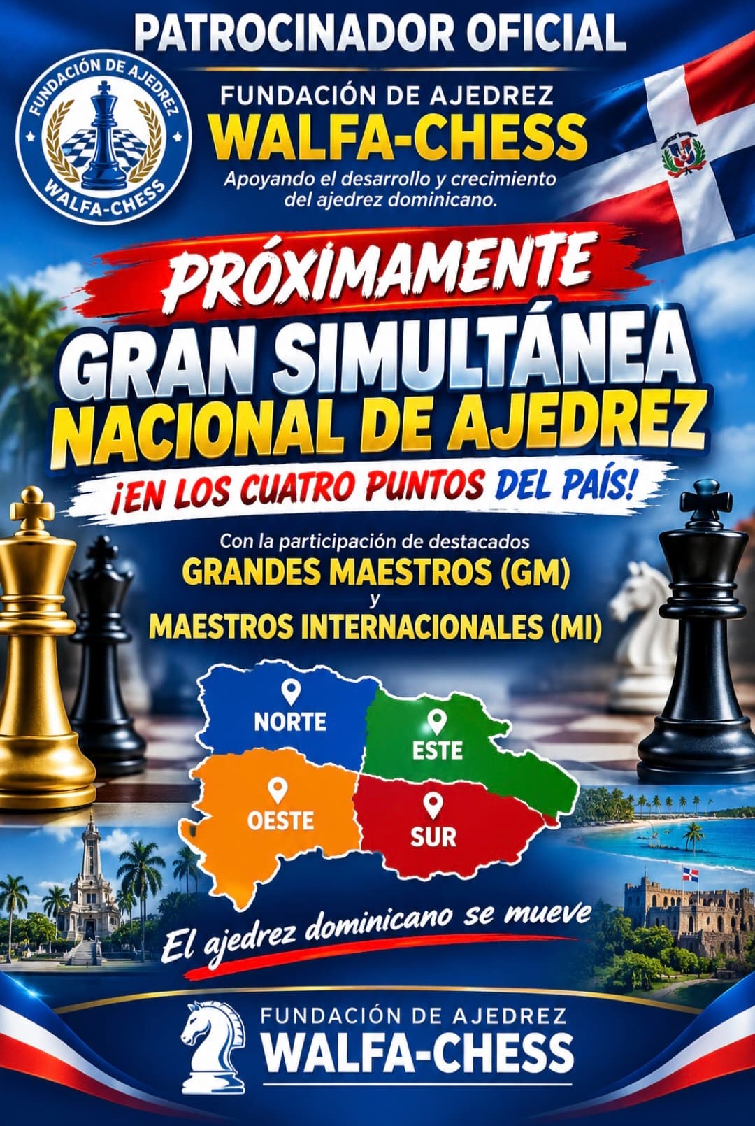 Próximamente: simultáneas de ajedrez en los cuatro puntos del país
