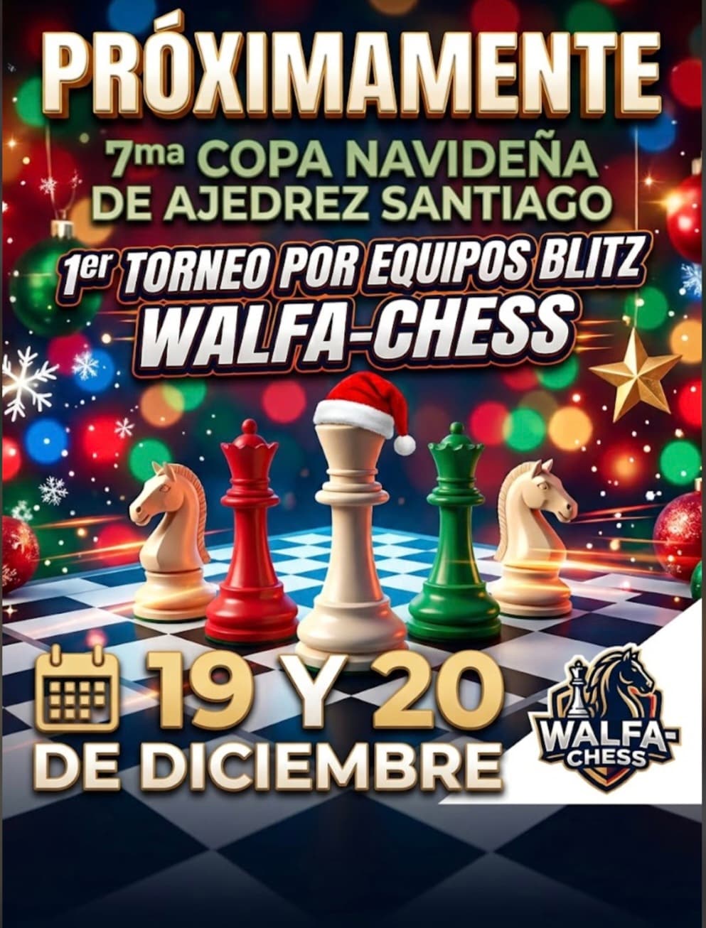 Diciembre de ajedrez en Santiago: dos citas con WALFA-CHESS